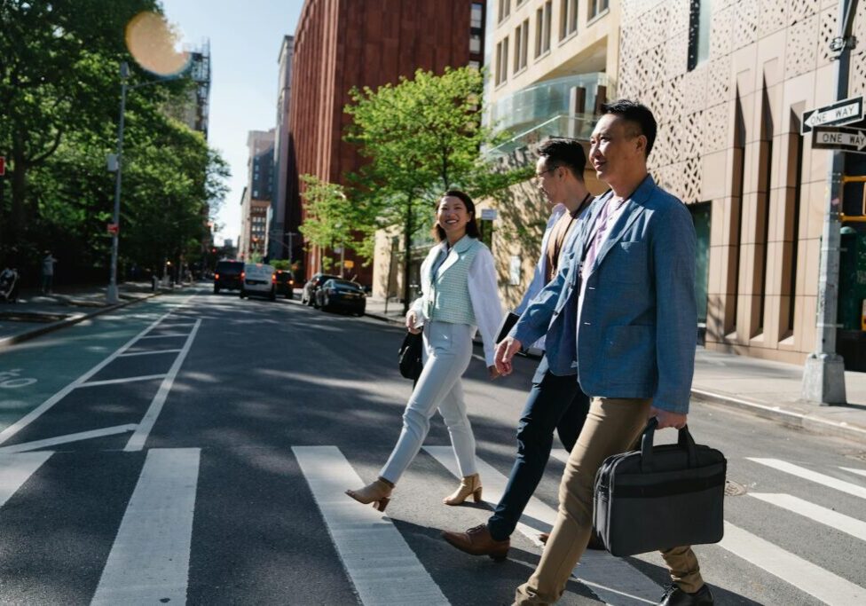 Businesspeople on Crosswalk in City